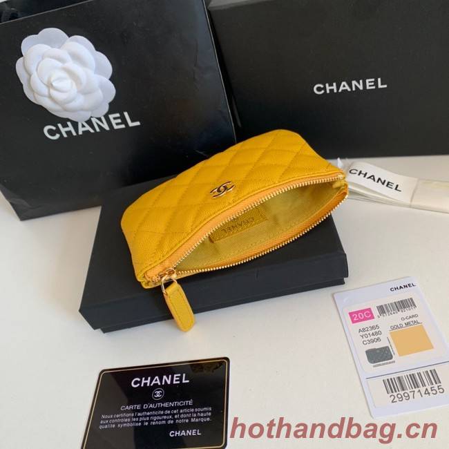 Chanel Calfskin Leather & Gold-Tone Metal A69271 yellow