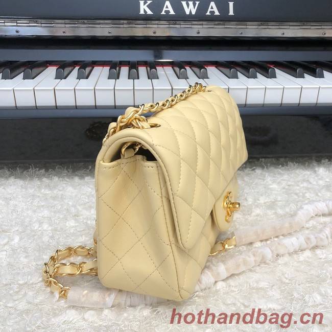 Chanel Classic Flap Bag Original Sheepskin Leather A1116 apricot&Gold-Tone Metal