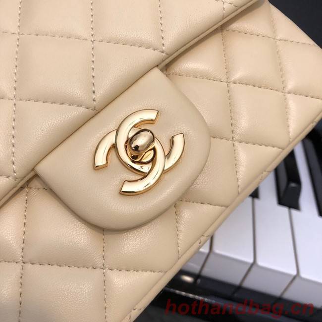 Chanel Classic Flap Bag Original Sheepskin Leather A1116 apricot&Gold-Tone Metal