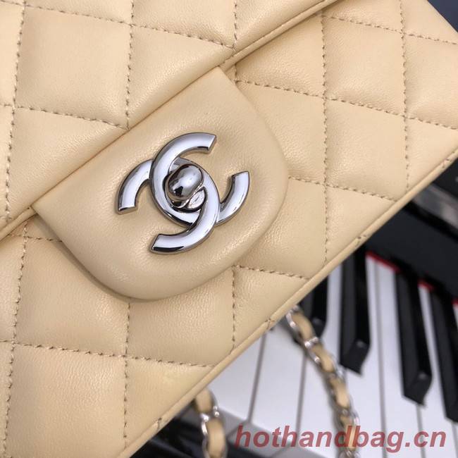 Chanel Classic Flap Bag Original Sheepskin Leather A1116 apricot&silver-Tone Metal