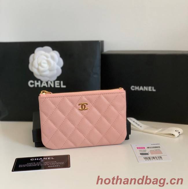 Chanel Calfskin Leather & Gold-Tone Metal A69271 pink