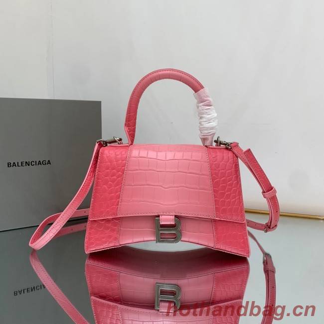 Balenciaga HOURGLASS SMALL HANDBAG EMBOSSED CALFSKIN 59354 pink