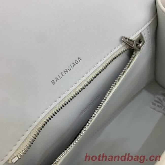 Balenciaga HOURGLASS SMALL TOP HANDLE BAG 592834 WHITE&Silver