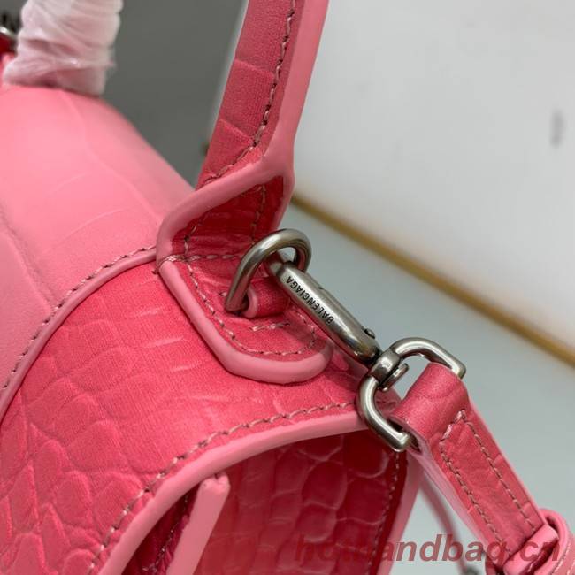 Balenciaga HOURGLASS XS HANDBAG EMBOSSED CALFSKIN 59353 pink