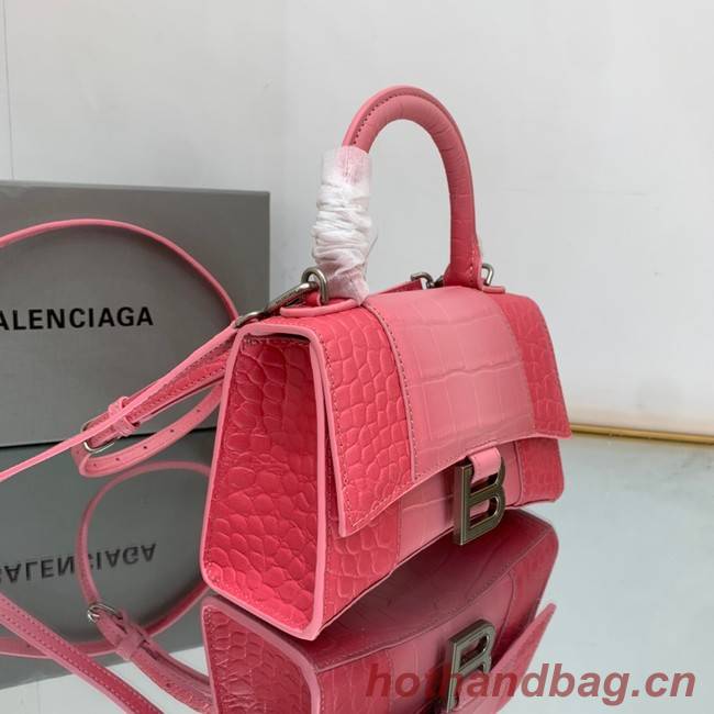 Balenciaga HOURGLASS XS HANDBAG EMBOSSED CALFSKIN 59353 pink