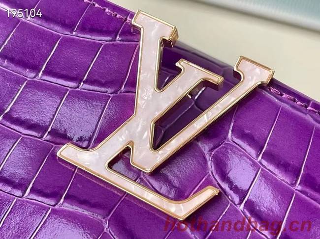 Louis Vuitton crocodile skin CAPUCINES MINI M81190 purple