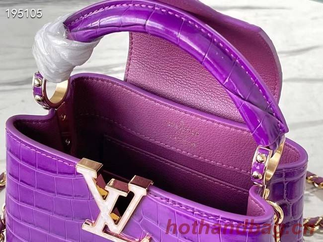 Louis Vuitton crocodile skin CAPUCINES MINI M81190 purple