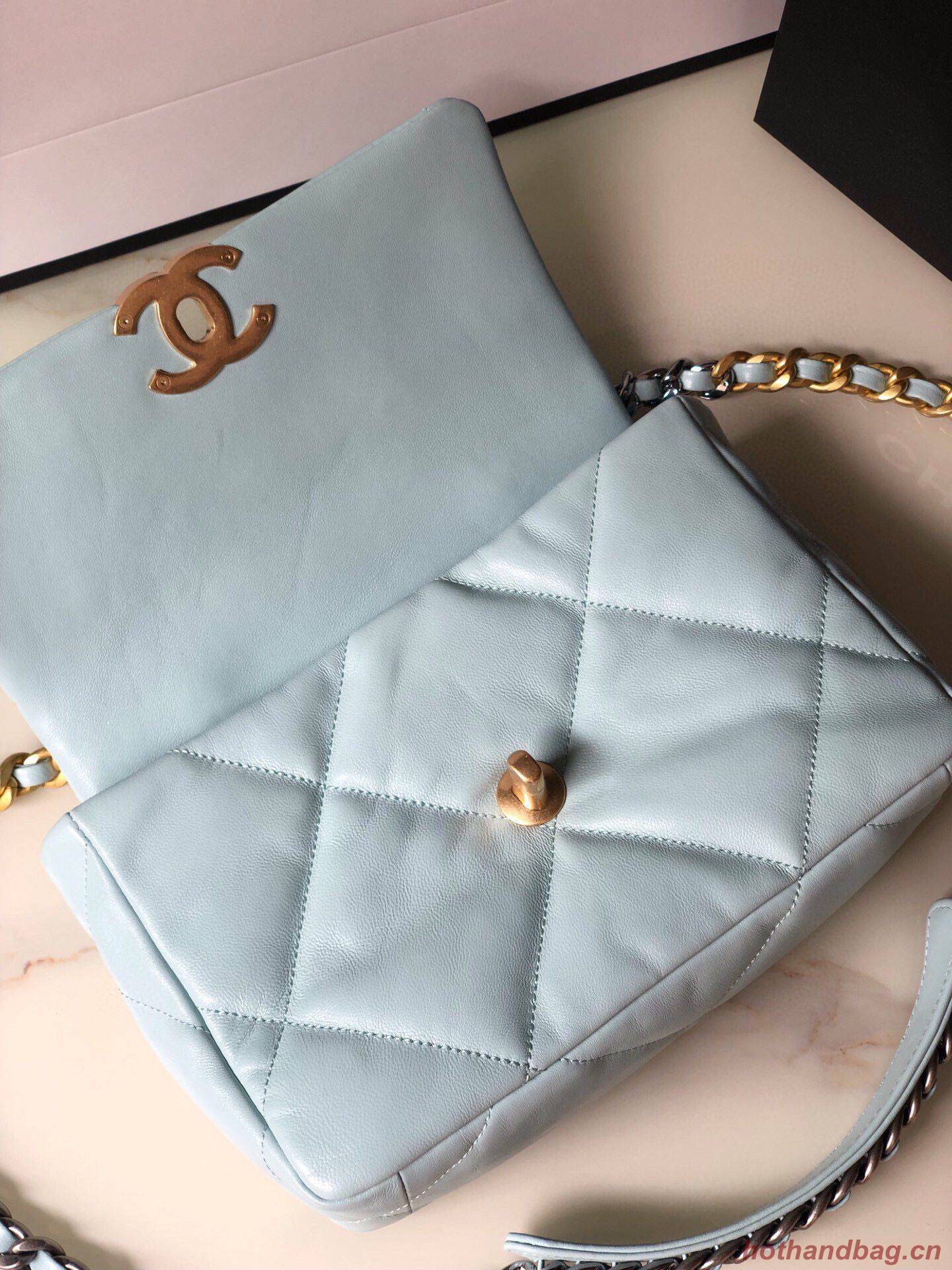 CHANEL Original Lambskin 19 Flap Bag AS1160 AS1161 light Blue