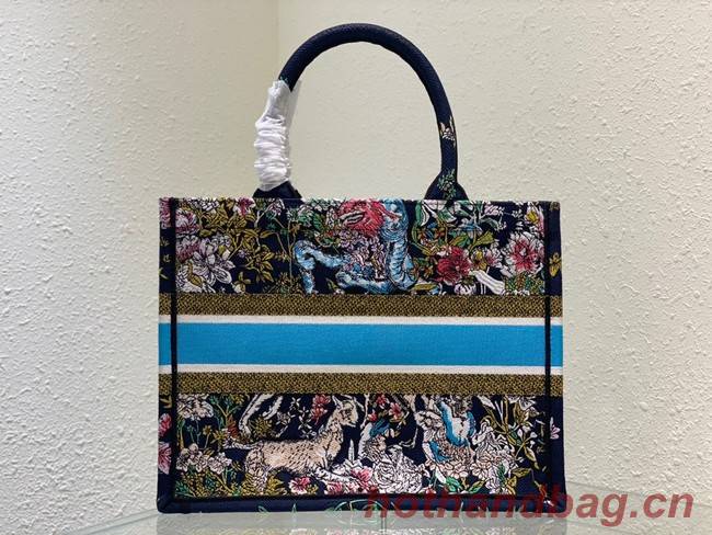 MEDIUM DIOR BOOK TOTE Blue Multicolor D-Constellation Embroidery M1296ZRUV-5