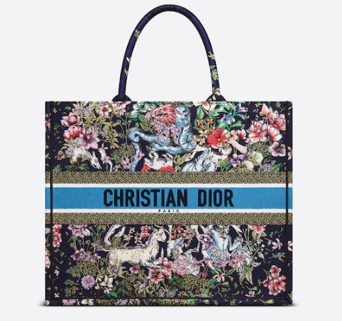 MEDIUM DIOR BOOK TOTE Blue Multicolor D-Constellation Embroidery M1296ZRUV-5