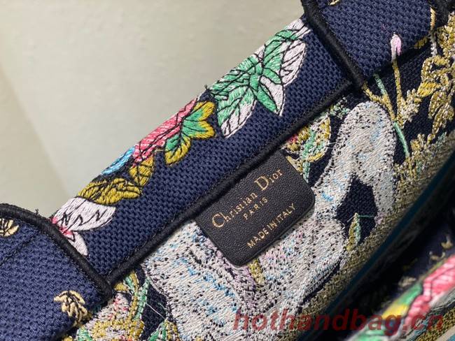 MEDIUM DIOR BOOK TOTE Blue Multicolor D-Constellation Embroidery M1296ZRUV-5