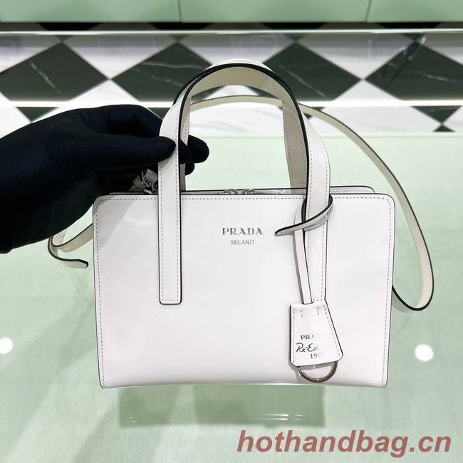 Prada Re-Edition 1995 brushed-leather small shoulder bag 1BA357 white