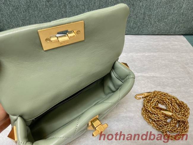 VALENTINO GARAVANI ROMAN STUD Small sheepskin bag 1W2B0L04 light green