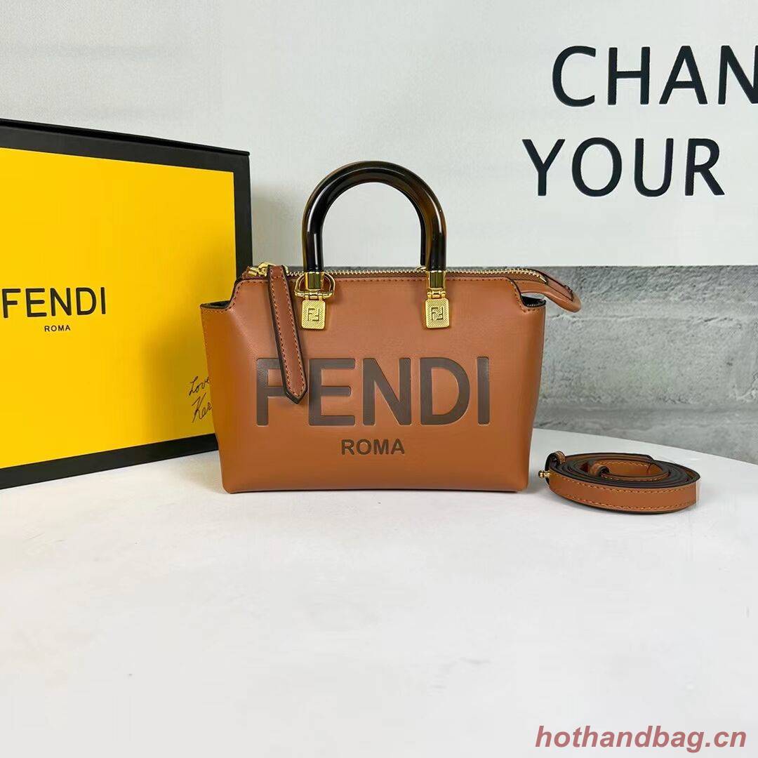 Fendi By The Way Mini Small leather Boston bag 8BS067A brown