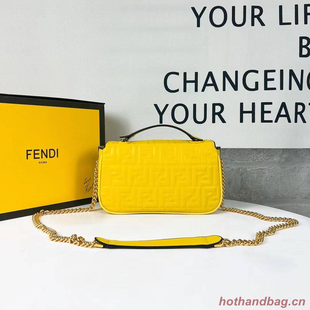 Fendi Baguette nappa leather bag F0881 yellow