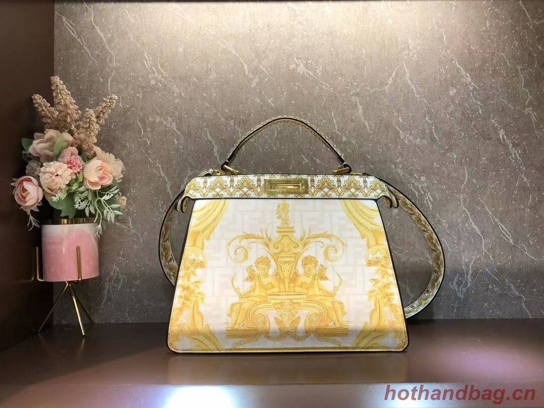 Fendi Peekaboo printed silk bag bag F1951 Beige