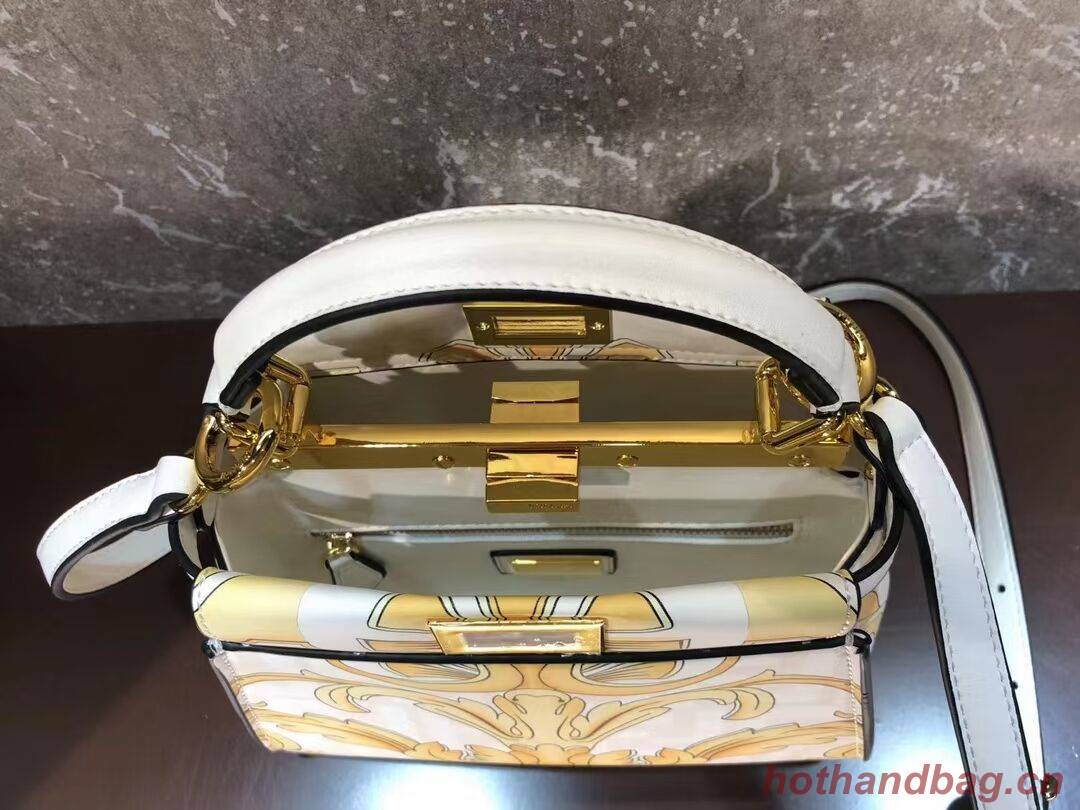 Fendi mini Peekaboo printed silk bag bag F1952 Beige