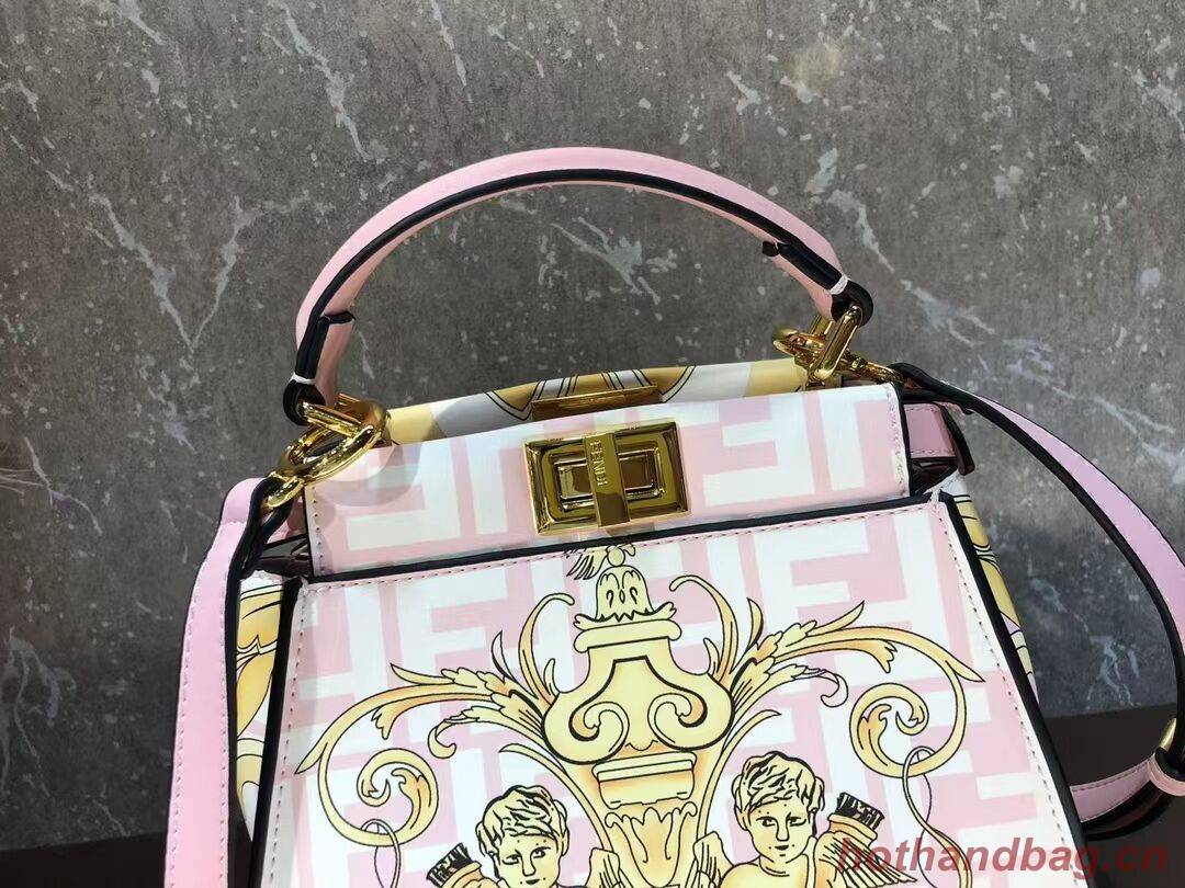 Fendi mini Peekaboo printed silk bag bag F1952 pink