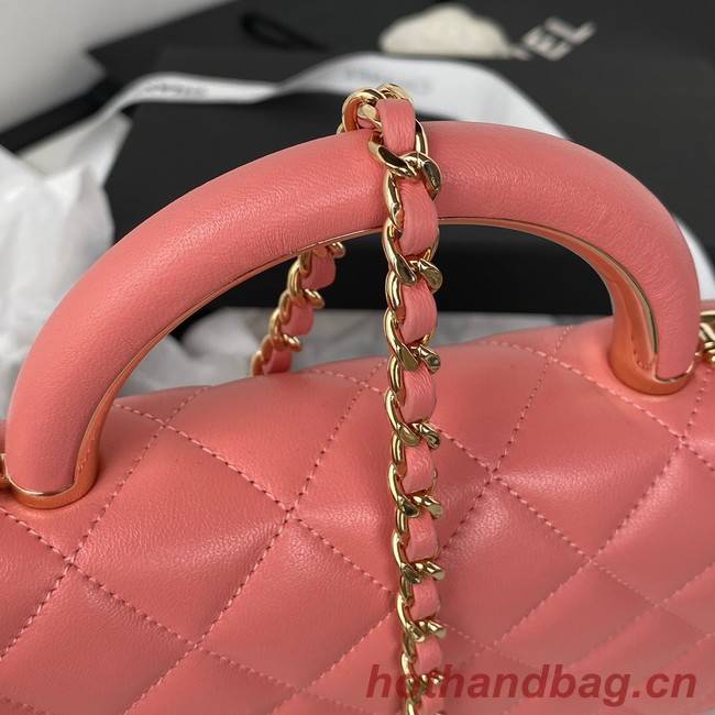 CHANEL WALLET ON CHAIN Lambskin & Gold-Tone Metal AP2844 pink