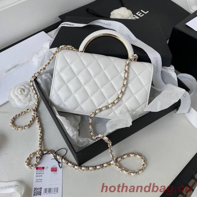 CHANEL WALLET ON CHAIN Lambskin & Gold-Tone Metal AP2844 white 