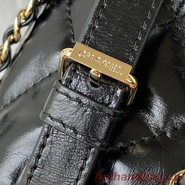 Chanel Lambskin & Gold-Tone Metal Backpack AS3332 black