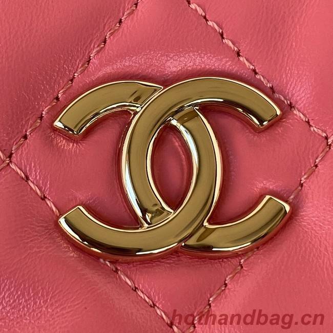 Chanel Lambskin & Gold-Tone Metal Backpack AS3332 pink