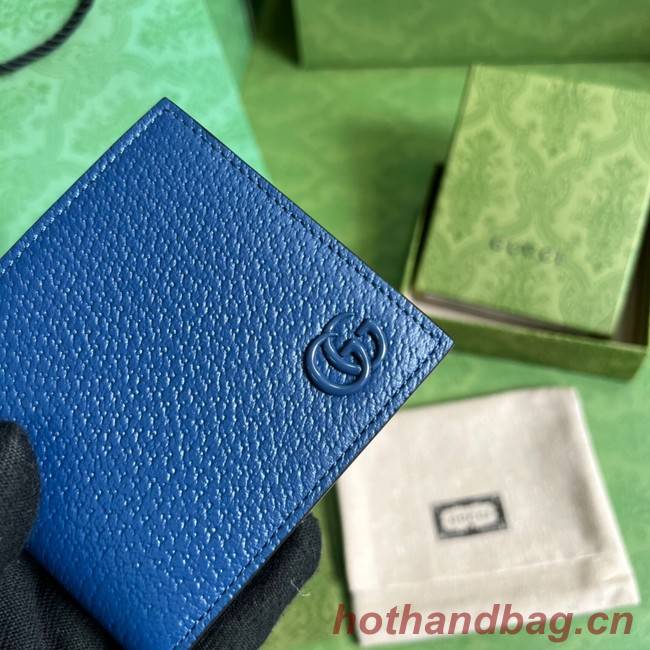 Gucci GG Marmont leather bi-fold wallet 428726 Royal blue