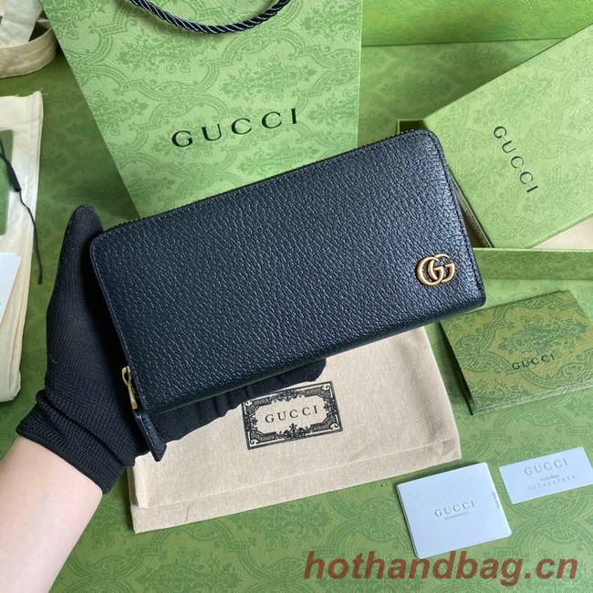 Gucci GG Marmont leather bi-fold zip around wallet 428736 black