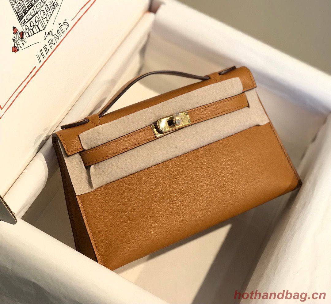 Hermes original swift leather mini Kelly K22CM H23560 Brown