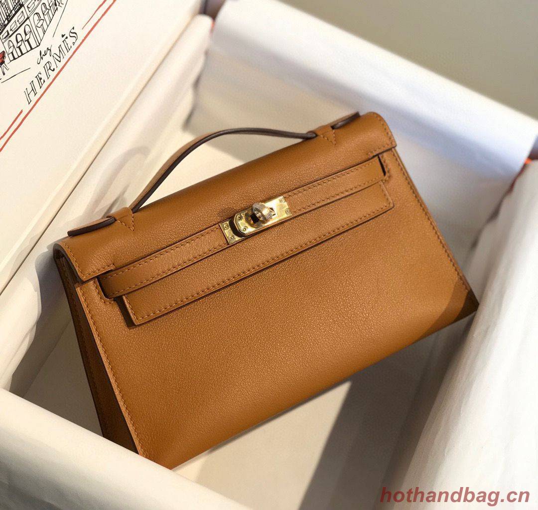 Hermes original swift leather mini Kelly K22CM H23560 Brown