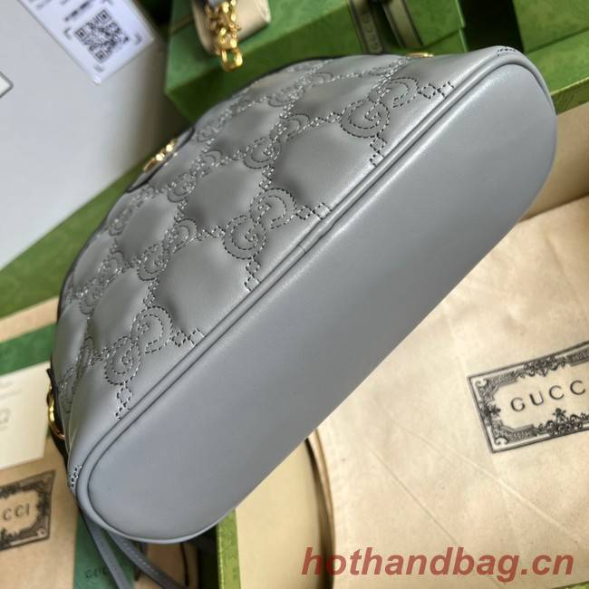 Gucci GG Matelasse leather shoulder bag 702229 Dusty grey