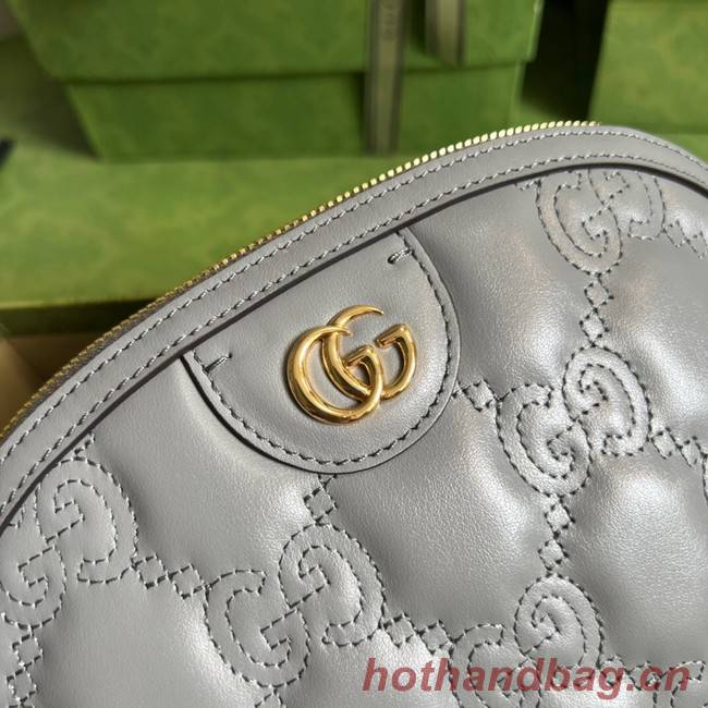 Gucci GG Matelasse leather shoulder bag 702229 Dusty grey