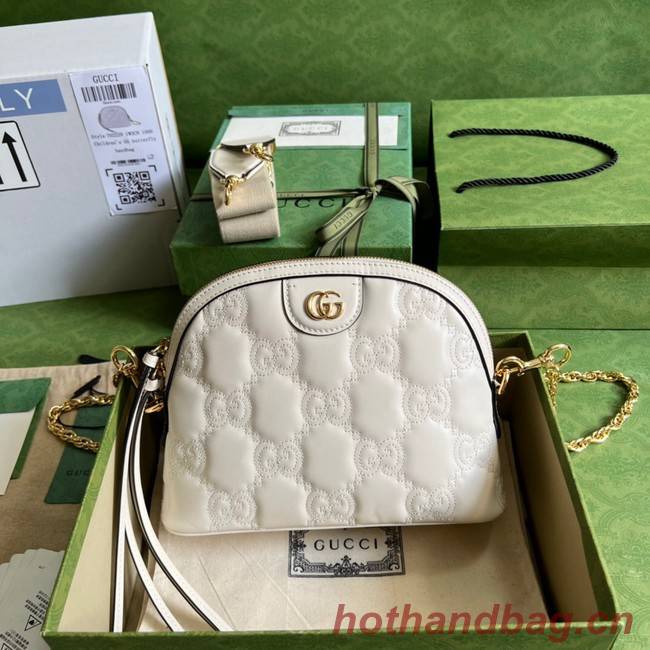 Gucci GG Matelasse leather shoulder bag 702229 white