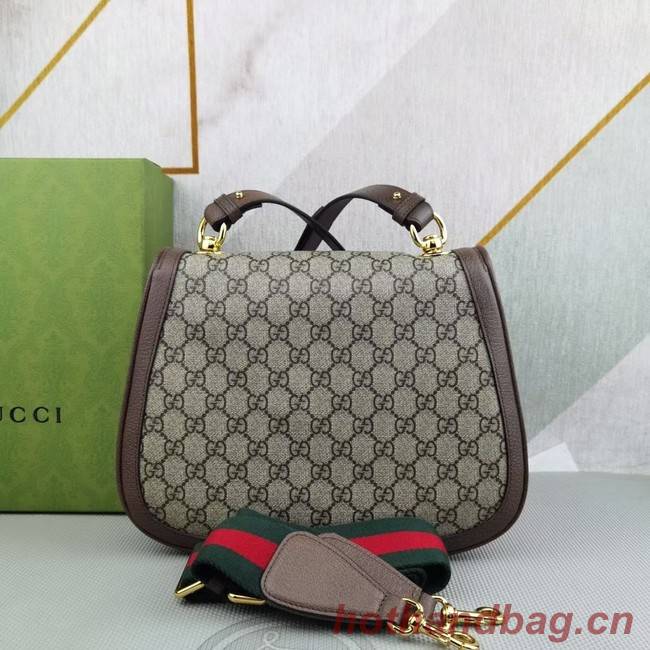 Gucci GG Supreme canvas Blondie medium shoulder bag 699210 Brown