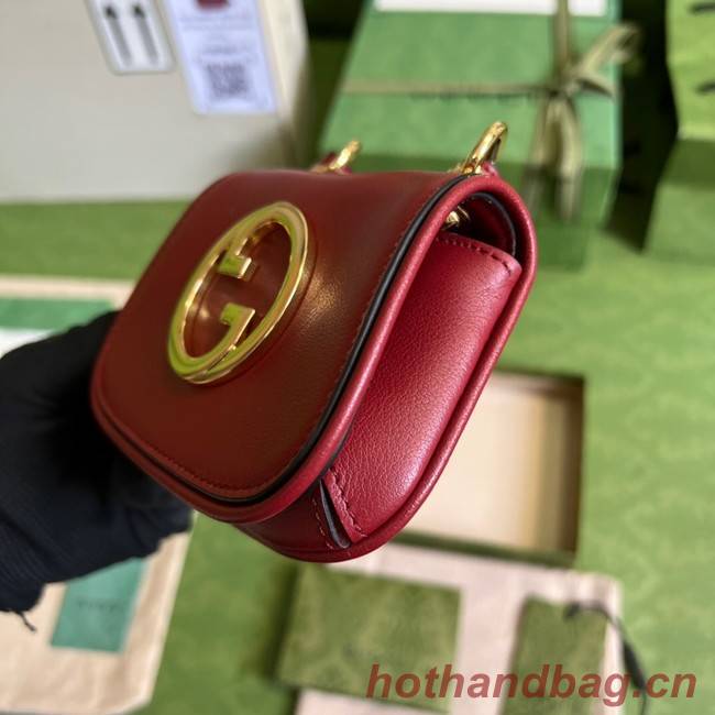 Gucci mini Blondie card case wallet 698635 Burgundy