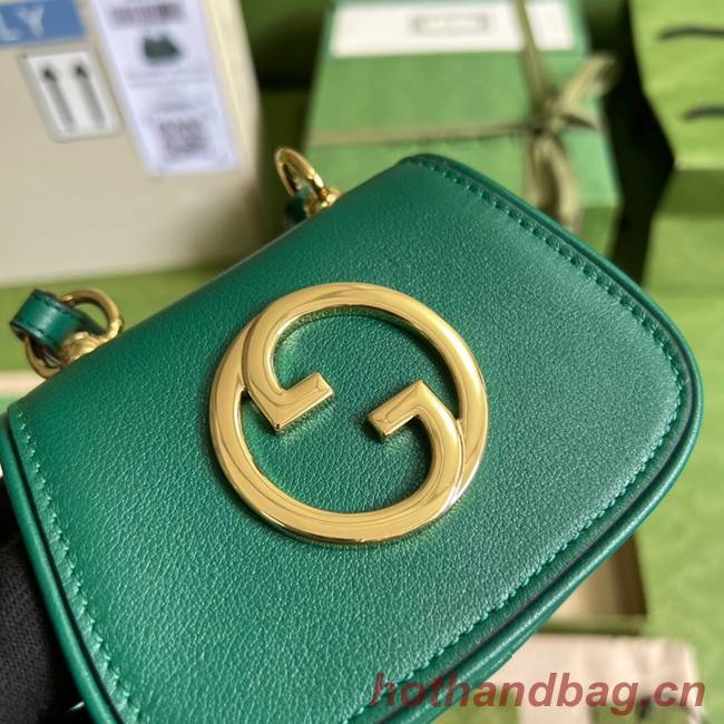 Gucci mini Blondie card case wallet 698635 Emerald green