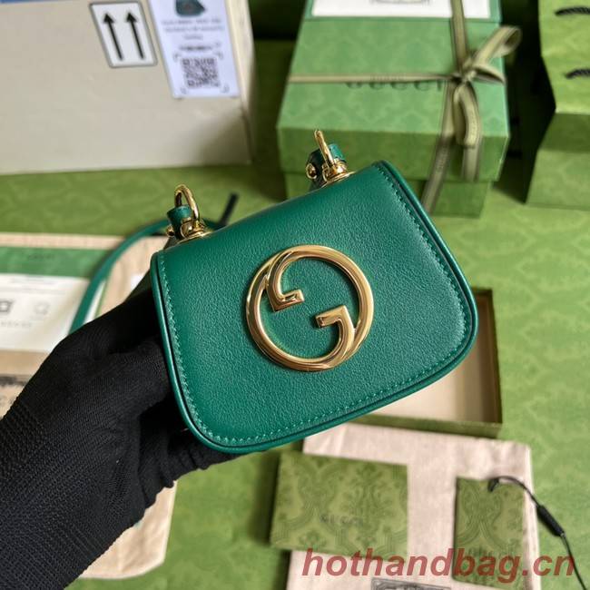 Gucci mini Blondie card case wallet 698635 Emerald green