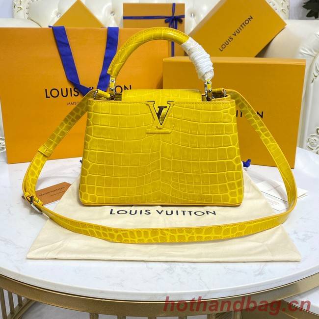 Louis Vuitton crocodile skin CAPUCINES BB M81190 yellow