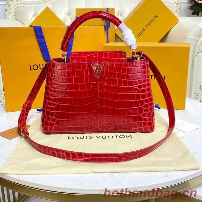 Louis Vuitton crocodile skin CAPUCINES M48866 red