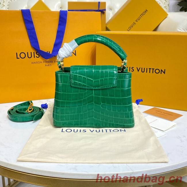 Louis Vuitton crocodile skin CAPUCINES MINI M81190 green