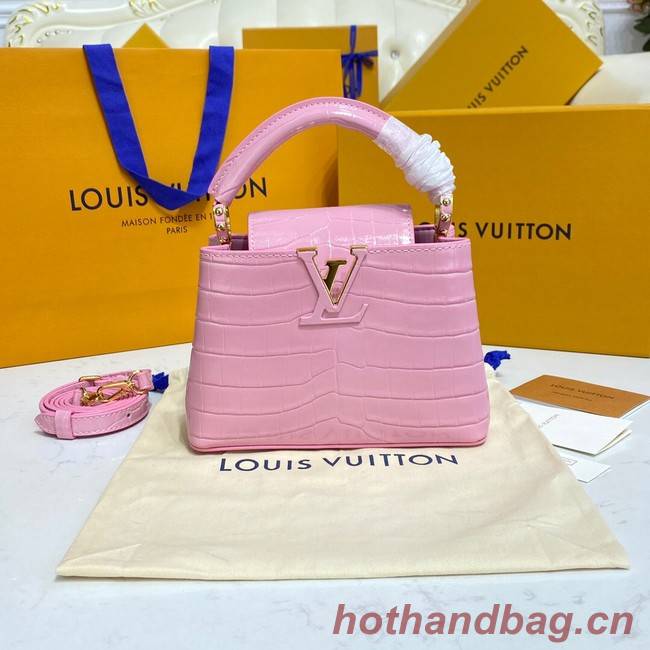 Louis Vuitton crocodile skin CAPUCINES MINI M81190 pink