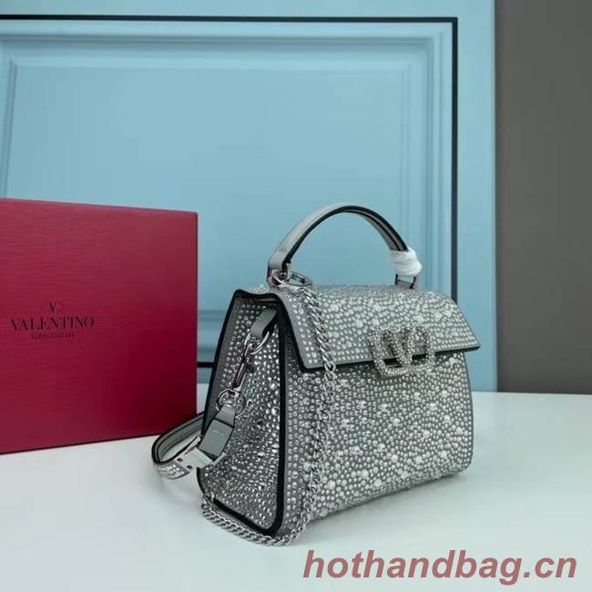 VALENTINO GARAVANI VSLING Shiny diamond Mini totebag XW2B1G9 silver&silver-Tone Metal