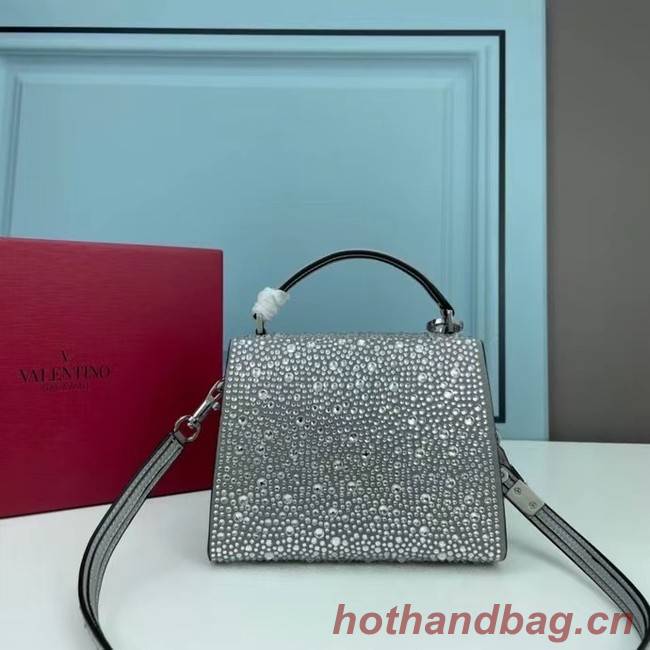 VALENTINO GARAVANI VSLING Shiny diamond Mini totebag XW2B1G9 silver&silver-Tone Metal