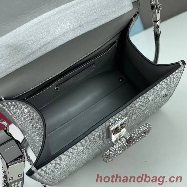 VALENTINO GARAVANI VSLING Shiny diamond Mini totebag XW2B1G9 silver&silver-Tone Metal