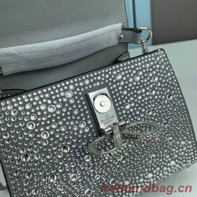 VALENTINO GARAVANI VSLING Shiny diamond Mini totebag XW2B1G9 silver&silver-Tone Metal