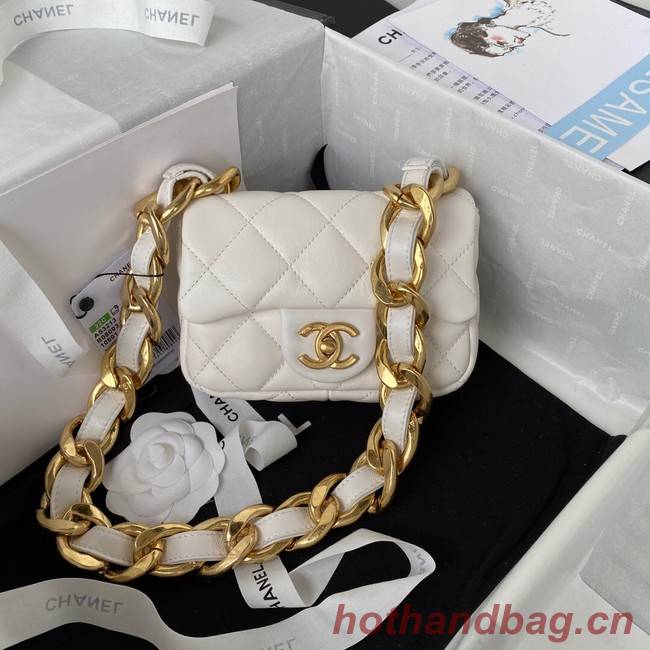 CHANEL MINI FLAP BAG AS3213 white