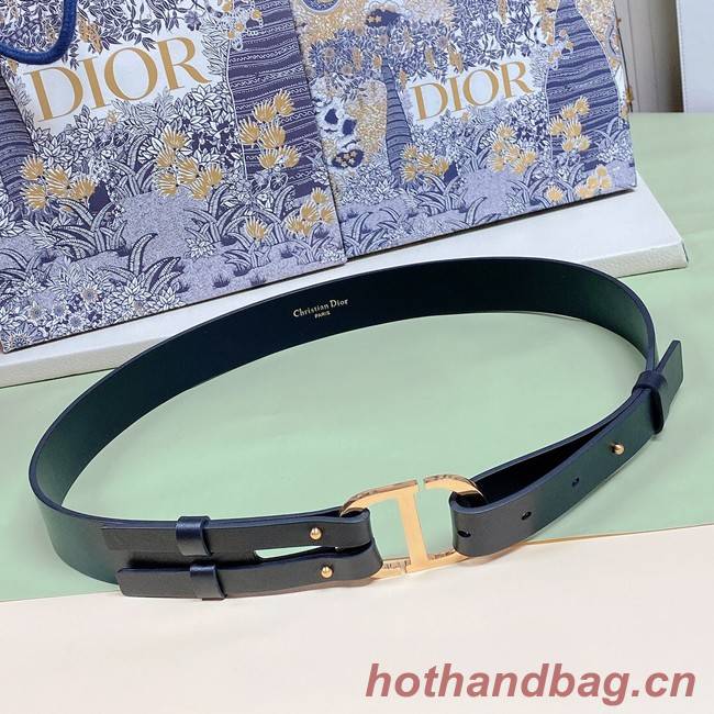 DIOR 30 MONTAIGNE BELT Black Smooth Calfskin 30 MM B0305UVW