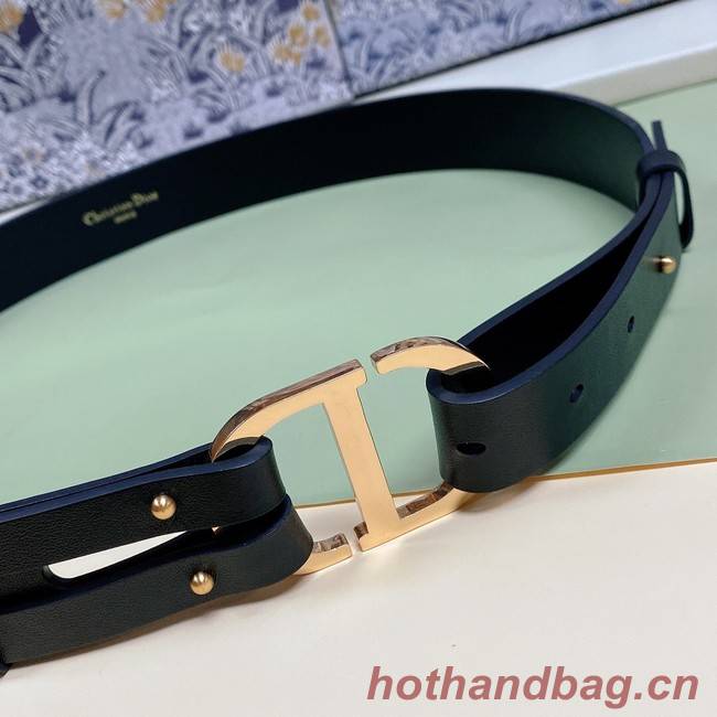 DIOR 30 MONTAIGNE BELT Black Smooth Calfskin 30 MM B0305UVW