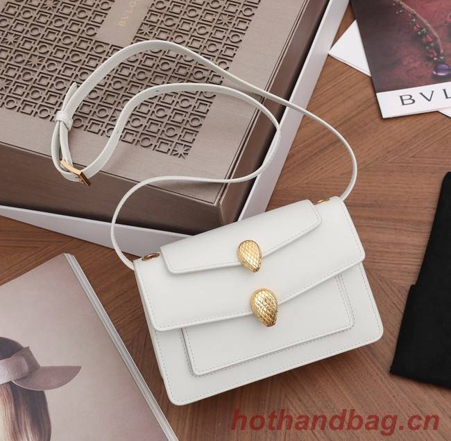 Bvlgari Serpenti Forever leather small crossbody bag B21076 white