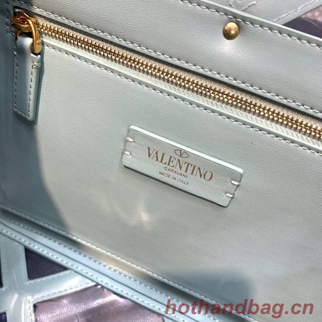 VALENTINO GARAVANI Roman Stud soft sheep leather chain shoulder bag WW2B0I60B light blue